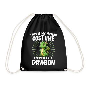 Drache Mystisch Drachen Fantasie - Turnbeutel - Schwarz - Vorne