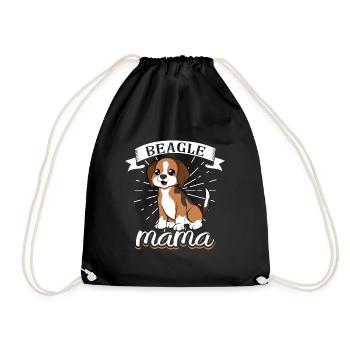 Beagle Mama - Beagle - Drawstring Bag - black - Front