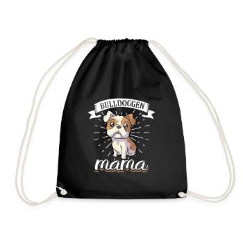 Bulldoggen Mama - Bulldogge - Turnbeutel - Schwarz - Vorne