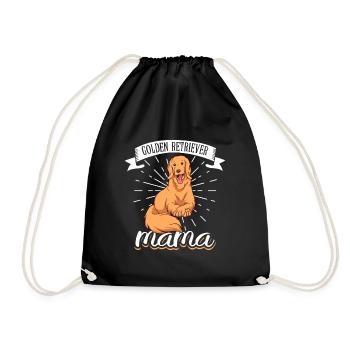 Golden Retriever Mama - Golden Retriever - Drawstring Bag - black - Front