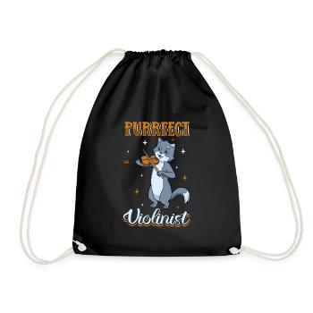 Purrfect Violoniste - Chat au violon - Sac de sport léger - noir - Devant