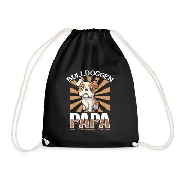 Bulldoggen Papa - Bulldogge - Turnbeutel - Schwarz - Vorne