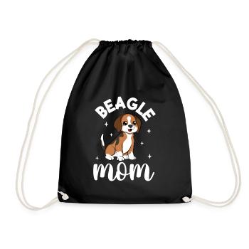 Beagle Mom - Beagle - Drawstring Bag - black - Front