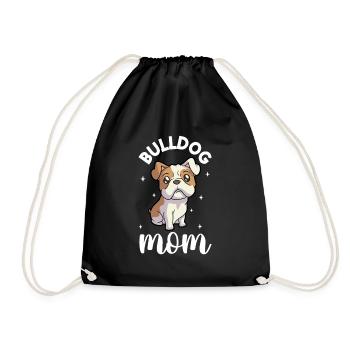 Bulldog Mom - Bulldogge - Drawstring Bag - black - Front