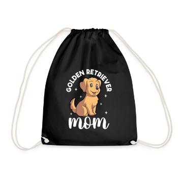 Golden Retriever Mom - Golden Retriever - Drawstring Bag - black - Front