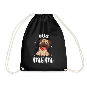 Pug Mom - Mops - Drawstring Bag - black - Front