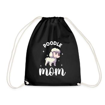Maman caniche - Pudel - Sac de sport léger - noir - Devant