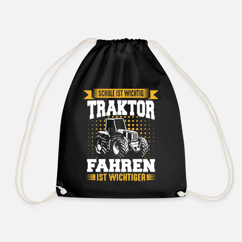 Traktor Bauer Landwirt Trecker Traktorfahrer - Turnbeutel - Schwarz