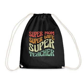 Teacher School Teacher Teacher Teacher - Drawstring Bag - black - Front