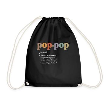 Pop-Pop Definition Funny Dictionary Entry for Men - Drawstring Bag - black - Front