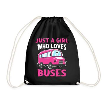 Bus Busfahrer Schulbus - Turnbeutel - Schwarz - Vorne