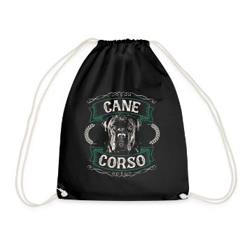 Cane Corso Dog - Drawstring Bag - black - Front