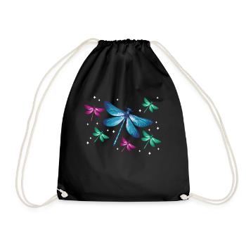 Dragonfly Dragonflies Insects Nature - Drawstring Bag - black - Front