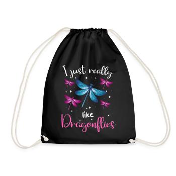 Dragonfly Dragonflies Insects Nature - Drawstring Bag - black - Front