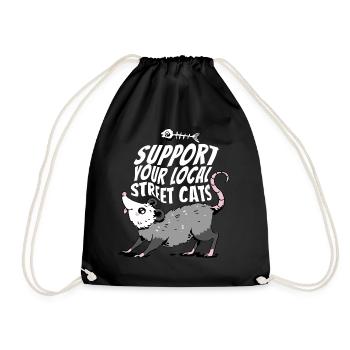 Opossum Possum Animal - Drawstring Bag - black - Front