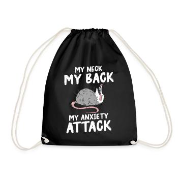 Opossum Possum Animal - Drawstring Bag - black - Front