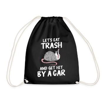 Opossum Possum Animal - Drawstring Bag - black - Front
