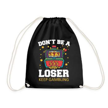 Kasino Glückspiel Casino Las Vegas Glückspieler - Turnbeutel - Schwarz - Vorne