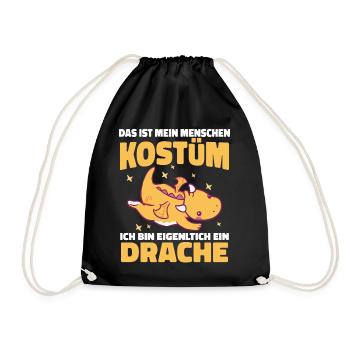 Drache Drachen Mystisch Fabelwesen - Turnbeutel - Schwarz - Vorne