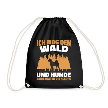 Hund Hunde Haustier Lustige Sprüche - Turnbeutel - Schwarz - Vorne