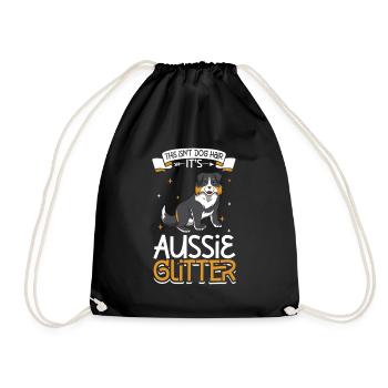 Aussie Glitter - Drawstring Bag - black - Front