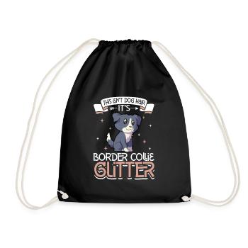 Border Collie Paillettes - Sac de sport léger - noir - Devant