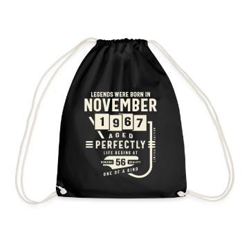 November 1967 56th Birthday Gifts 56 Year Old - Drawstring Bag - black - Front