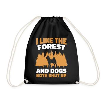 Dog Dogs Pet Funny Dog Owner - Drawstring Bag - black - Front