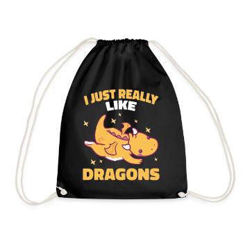 Drache Mystisch Drachen Fantasie - Turnbeutel - Schwarz - Vorne