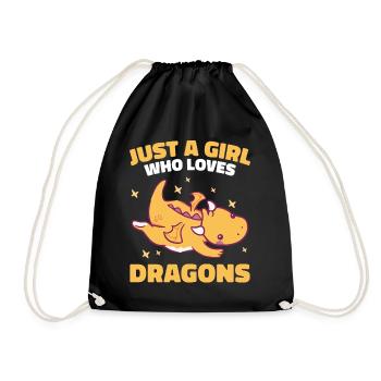 Drache Mystisch Drachen Fantasie - Turnbeutel - Schwarz - Vorne