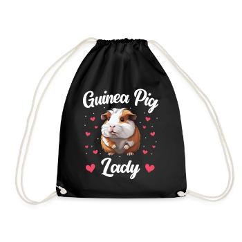 Guinea pig - Drawstring Bag - black - Front