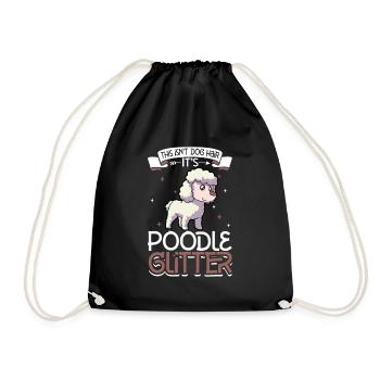 Poodle Glitter - Drawstring Bag - black - Front