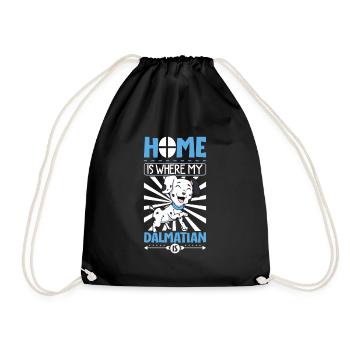 Home is where my Dalmatian is - Dalmatiner - Turnbeutel - Schwarz - Vorne