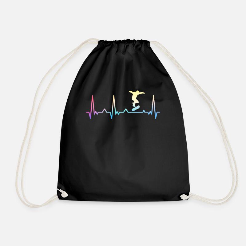 Skateboarding Skater Skateboard Skateboarder - Drawstring Bag - black