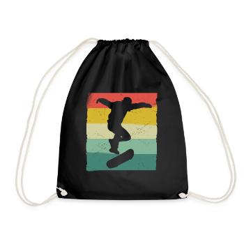 Skateboarding Skater Skateboard Skateboarder - Drawstring Bag - black - Front