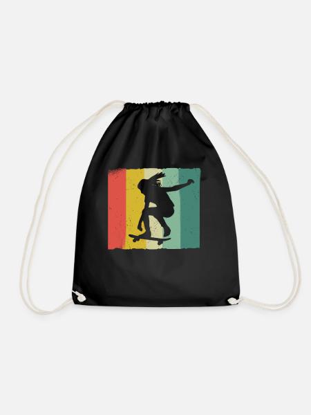 Skateboarding Skater Skateboard Skateboarder - Drawstring Bag - black