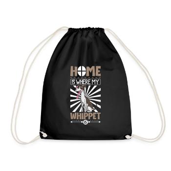Home is where my Whippet is - Whippet - Drawstring Bag - black - Front