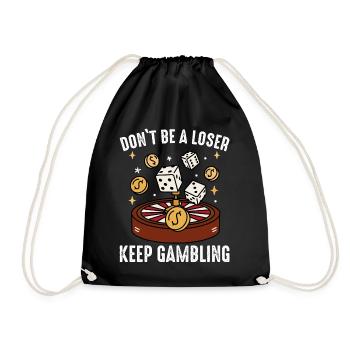 Kasino Glückspiel Casino Las Vegas Glückspieler - Turnbeutel - Schwarz - Vorne