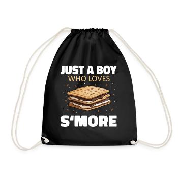 S'more Camping Smores Marshmallow Süßigkeiten - Turnbeutel - Schwarz - Vorne