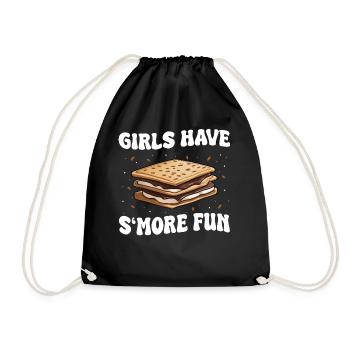 S'more Camping Smores Marshmallow Süßigkeiten - Turnbeutel - Schwarz - Vorne
