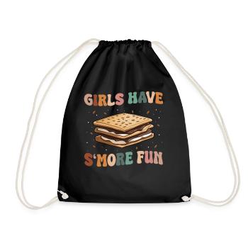 S'more Camping Smores Marshmallow Süßigkeiten - Turnbeutel - Schwarz - Vorne