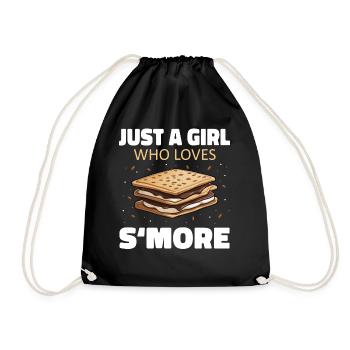 S'more Camping Smores Marshmallow Süßigkeiten - Turnbeutel - Schwarz - Vorne