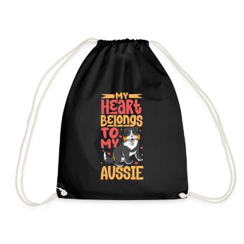 Dog Love - Australian Shepherd - Drawstring Bag - black - Front