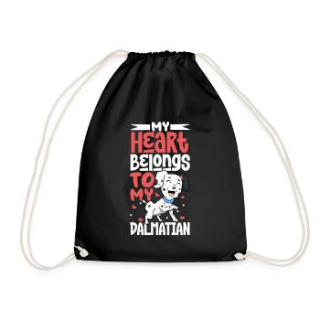 Dog Love - Dalmatians - Drawstring Bag - black - Front