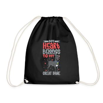 Amour des chiens - Dogue allemand - Sac de sport léger - noir - Devant