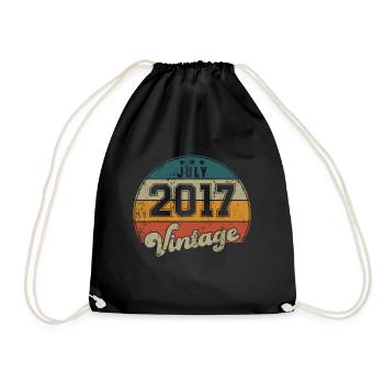 Vintage Geburtstag - Juli 2017 - Geschenkidee - Turnbeutel - Schwarz - Vorne