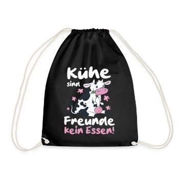 Vegetarier Veganer Tierschutz Tierrecht Veggie - Turnbeutel - Schwarz - Vorne
