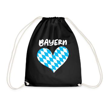 Freistaat Bayern Bayrisch - Turnbeutel - Schwarz - Vorne
