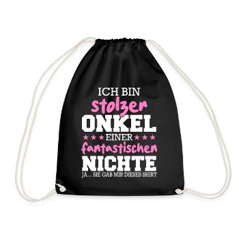 Onkel Patenonkel Familie Großonkel - Turnbeutel - Schwarz - Vorne