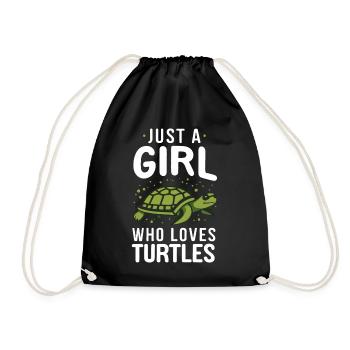 Turtle Sea Turtle Turtle Animal - Drawstring Bag - black - Front